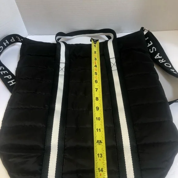 Sephora Black White north south full zip puffy nylon tote shoulder crossbody bag - Picture 8 of 10